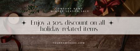 Christmas Discount on Holiday Related Items Facebook cover Design Template