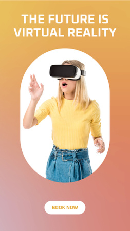 Ontwerpsjabloon van Instagram Story van Virtual Reality Tour Booking Ad