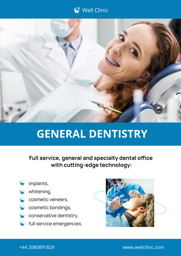 General Dentistry Services Poster Modelo de Design
