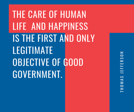 Ontwerpsjabloon van Facebook van Good Government Quote on blue and red