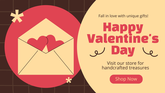 Plantilla de diseño de Awesome Valentine's Day Handcraft Gift And Envelops FB event cover 