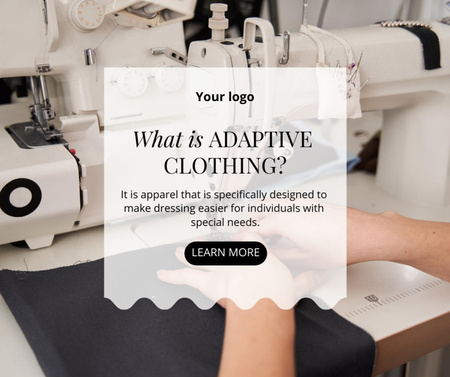 Platilla de diseño Info about Adaptive Clothing Facebook