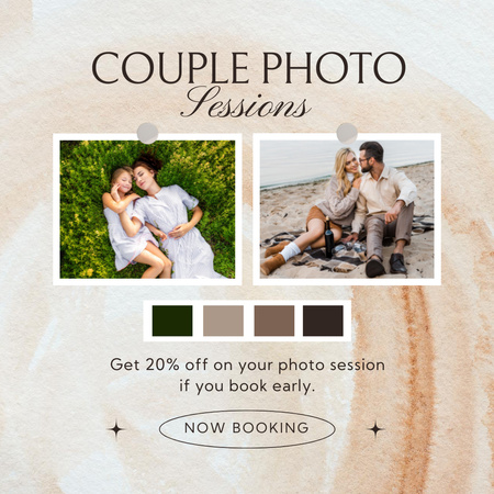 Designvorlage Angebot für Paar-Fotosessions für Instagram