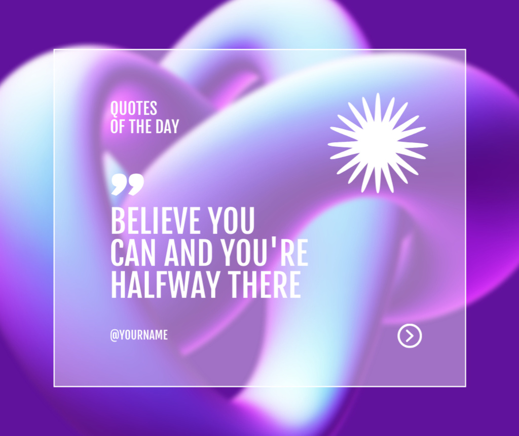 Inspirational Quote with Bright Abstract Figures Facebook Design Template