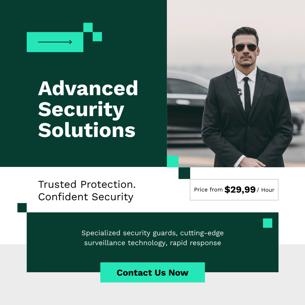 Advanced Security Solutions Instagram tervezősablon