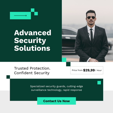 Advanced Security Solutions Instagram Design Template
