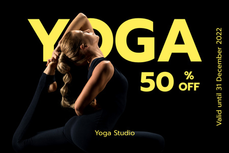 Ontwerpsjabloon van Gift Certificate van Yoga Studio Discount
