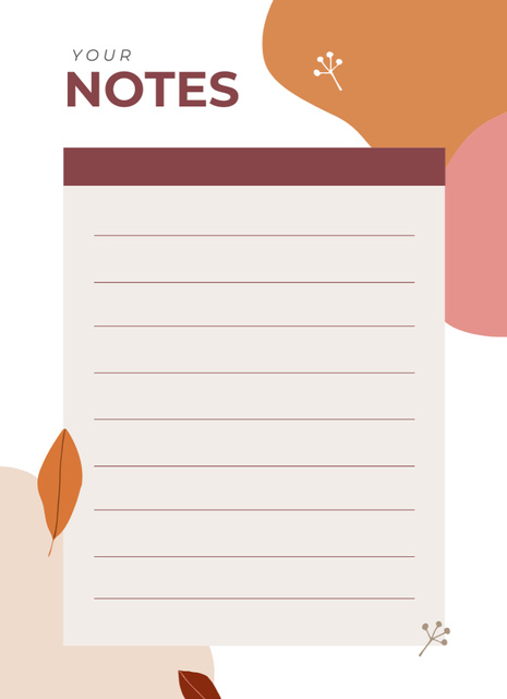 Designvorlage Customized Planner And Scheduler with Autumn Leaves für Notepad 4x5.5in