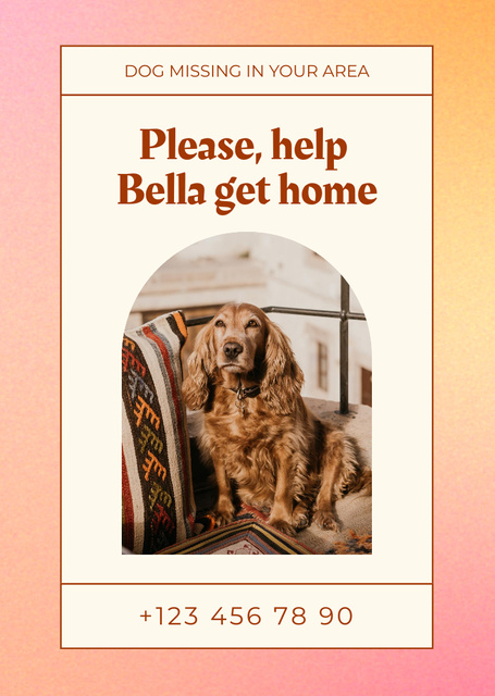 Plantilla de diseño de Help for Searching Missing Dog Flyer A6 
