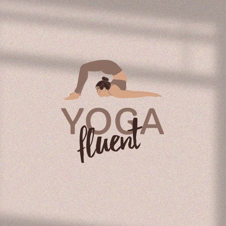 Ontwerpsjabloon van Logo van Woman practicing Yoga