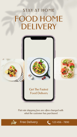 Food Home Delivery Instagram Story tervezősablon