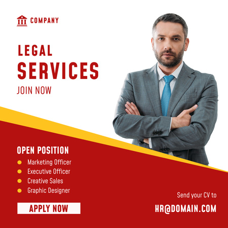 Legal Services Offer with Confident Lawyer Instagram Design Template