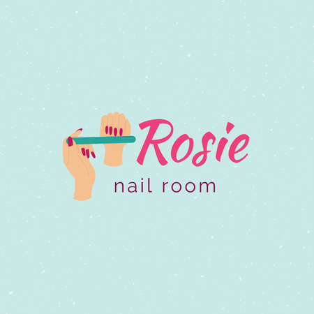 Exceptional Offer of Nail Salon Services In Blue Logo Design Template
