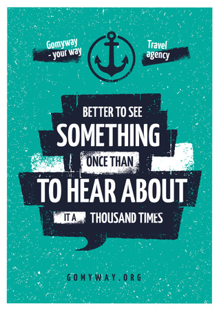 Travel Quote with Anchor Icon Poster Design Template