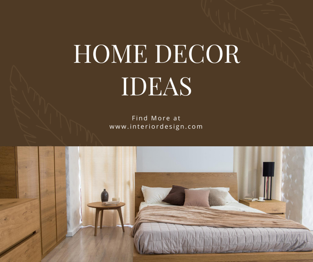 Home Decor Ideas for Bedroom Facebook tervezősablon