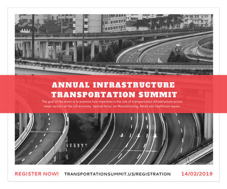 Platilla de diseño Announcement of Annual Infrastructure Transport Summit Large Rectangle
