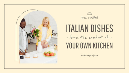 Plantilla de diseño de Platos italianos cocinados en tu propia cocina. Youtube Thumbnail 