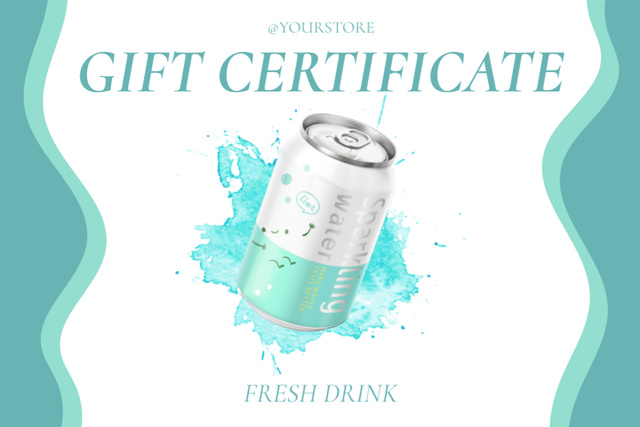 Template di design Gift Voucher Offer for Fresh Drinks Gift Certificate
