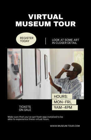 Plantilla de diseño de anuncio del tour del museo virtual Invitation 5.5x8.5in 