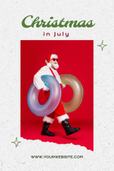 Christmas in July with Happy Santa Claus going on Beach