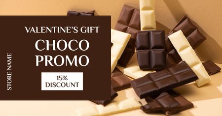Valentine's Day Chocolate Discount Facebook AD Design Template