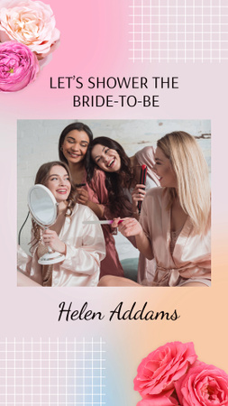 Bridal Shower Announcement In Spring Instagram Video Story Design Template