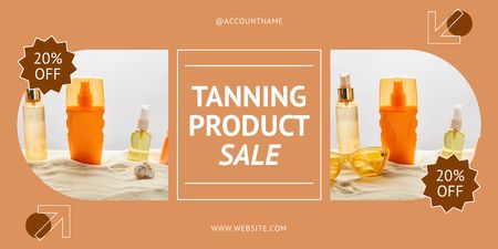 Platilla de diseño Collage with Sale of After-Sun Skin Care Cosmetics Twitter