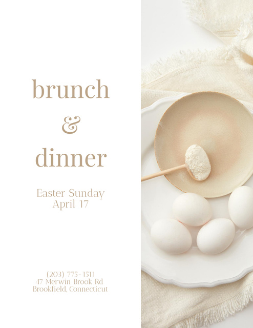 Ontwerpsjabloon van Flyer 8.5x11in van Ad of Easter Holiday Brunch and Dinner