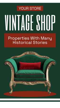 Historical Furniture Pieces With Armchair Offer Instagram Story Design Template