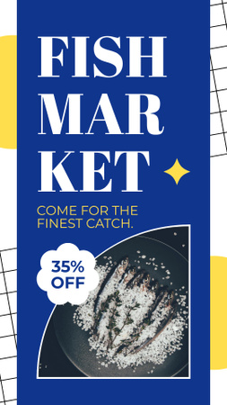 Fish Market with Ad of Discount Instagram Story Design Template