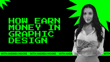 Earn Money In Graphic Design Youtube Thumbnail – шаблон для дизайна