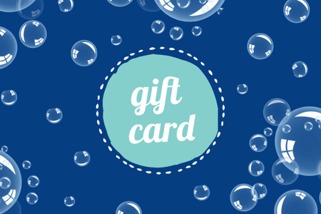 blue Gift Certificate with bubbles Gift Certificate Design Template