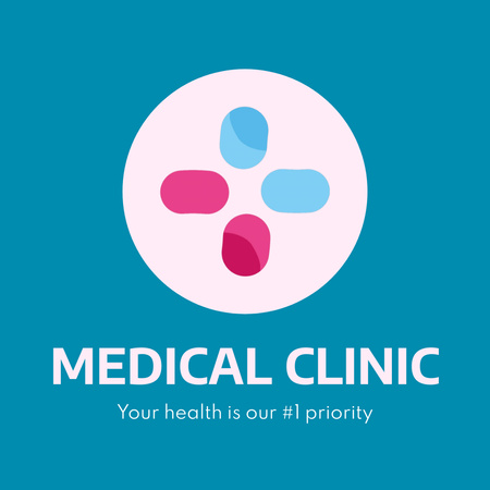 Orvosi Klinika szolgáltatása szlogennel Animated Logo tervezősablon