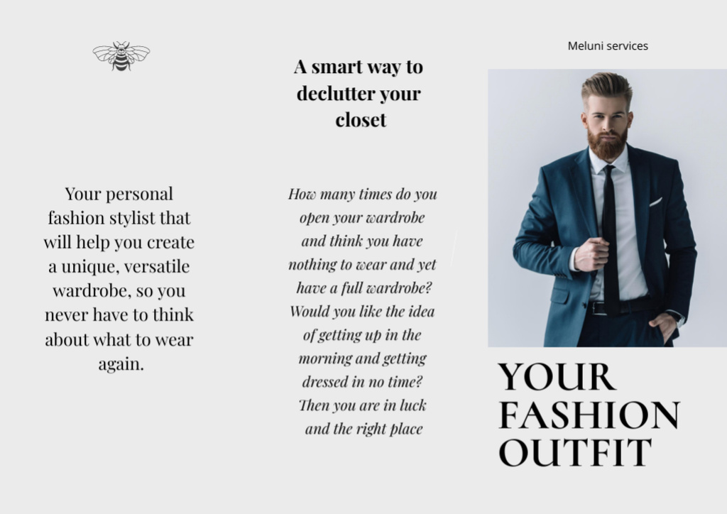 Stylish Man in Suit Brochure Din Large Z-fold Šablona návrhu