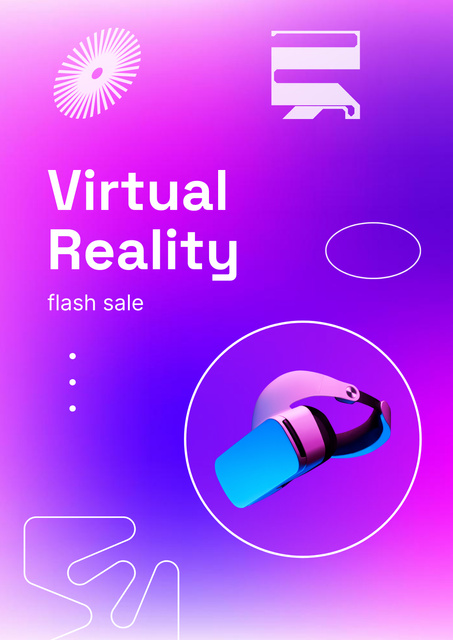 VR Equipment Flash Sale Ad Poster Design Template