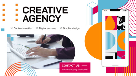 Designvorlage Verschiedene Dienstleistungen von Kreativagenturen anbieten für Full HD video