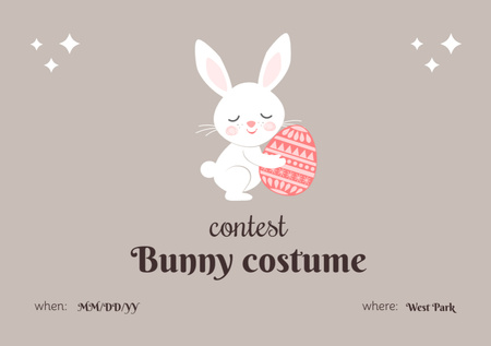 Platilla de diseño Easter Holiday with Cute Bunny Flyer A5 Horizontal
