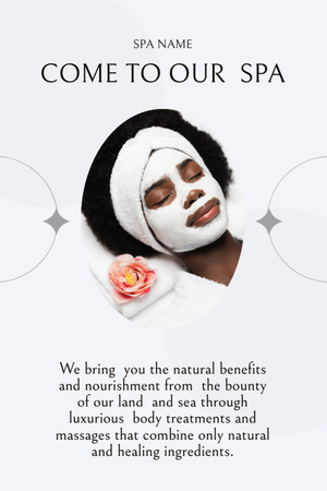 African American Woman Getting Facial Treatment at Spa Tumblr Design Template