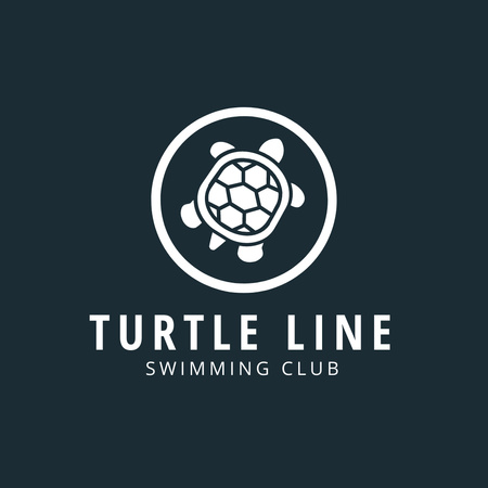Turtle Swimming Club Emblem Logoデザインテンプレート