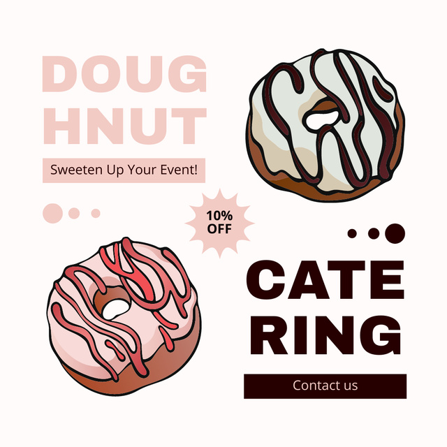 Services of Doughnut Catering Instagram Πρότυπο σχεδίασης