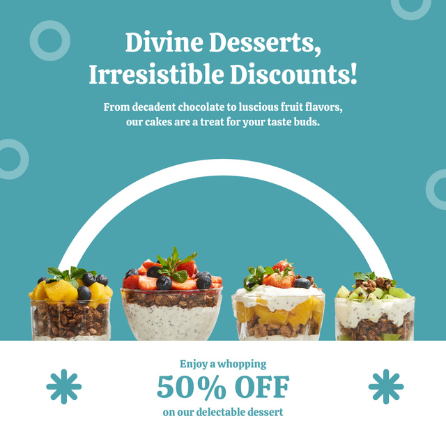 Irresistible Discounts for Desserts Instagram tervezősablon