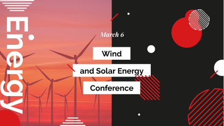 Wind and Solar Energy Conference Announcement FB event cover Design Template