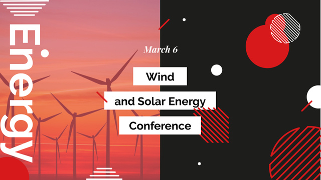 Wind and Solar Energy Conference Announcement FB event coverデザインテンプレート