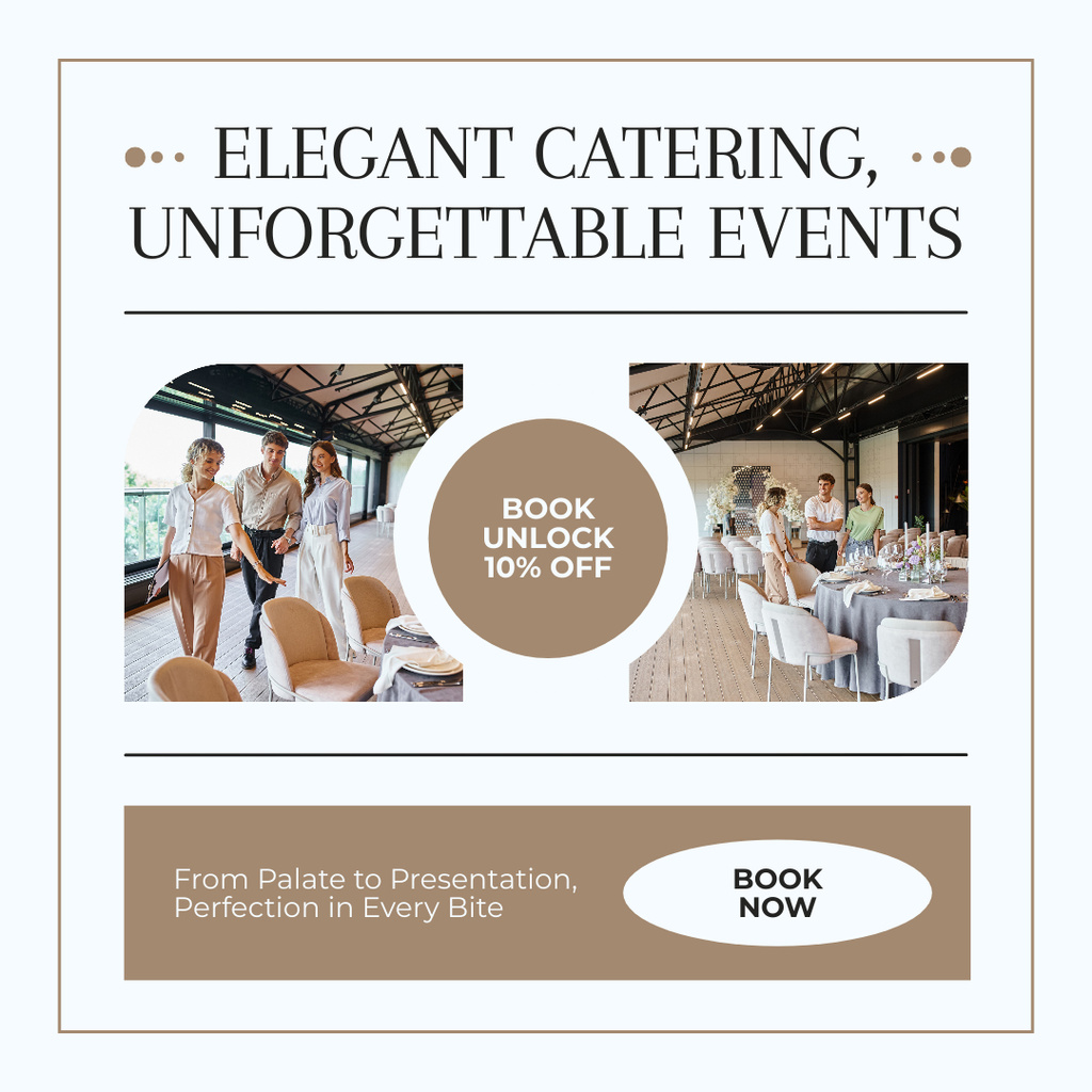 Designvorlage Elegant Catering Services for Unforgettable Events für Instagram AD