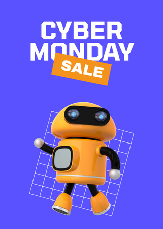 Plantilla de diseño de Home Robots Sale on Cyber Monday Postcard 5x7in Vertical 
