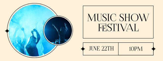 Designvorlage Announcement of Live Music Festival für Ticket