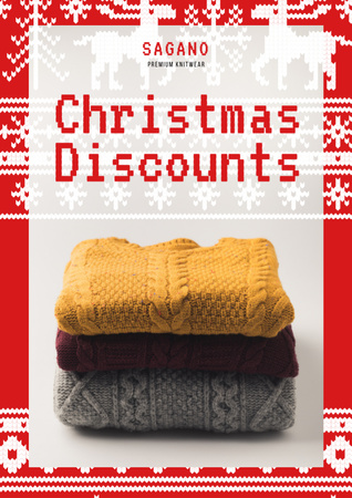 Christmas Promotion for Women’s Sweaters Flyer A4 Design Template