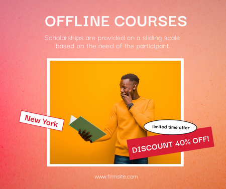 Educational Offline Courses Ad Facebook Design Template