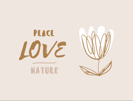 Eco Concept with Flower illustration Postcard 4.2x5.5in Design Template