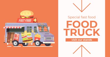 Street Food Truck Ad Facebook AD Design Template